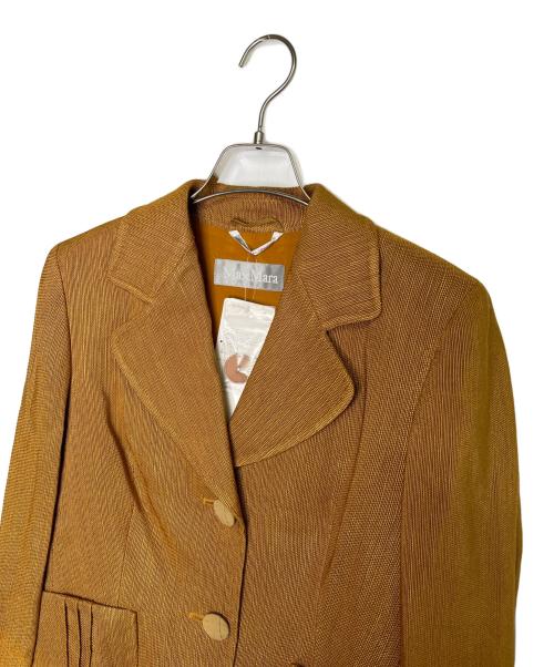 MaxMara（マックスマーラ）MaxMara (マックスマーラ) MaxMara マックスマーラ 銀タグ OTS期 2ボタン リネンブレンド スカートセットアップ スカートスーツ イエロー サイズ:38 未使用品の古着・服飾アイテム