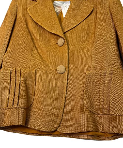 MaxMara（マックスマーラ）MaxMara (マックスマーラ) MaxMara マックスマーラ 銀タグ OTS期 2ボタン リネンブレンド スカートセットアップ スカートスーツ イエロー サイズ:38 未使用品の古着・服飾アイテム