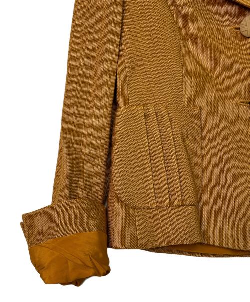 MaxMara（マックスマーラ）MaxMara (マックスマーラ) MaxMara マックスマーラ 銀タグ OTS期 2ボタン リネンブレンド スカートセットアップ スカートスーツ イエロー サイズ:38 未使用品の古着・服飾アイテム