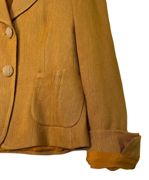 MaxMara（マックスマーラ）MaxMara (マックスマーラ) MaxMara マックスマーラ 銀タグ OTS期 2ボタン リネンブレンド スカートセットアップ スカートスーツ イエロー サイズ:38 未使用品の古着・服飾アイテム