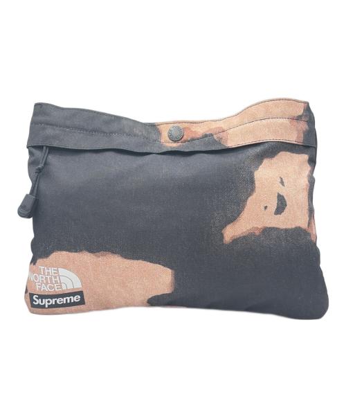 SUPREME（シュプリーム）Supreme (シュプリーム) THE NORTH FACE (ザ ノース フェイス) Bleached Denim Print Shoulder Bag ブラック×ブラウンの古着・服飾アイテム