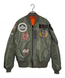 AVIREX（アヴィレックス）の古着「AVIREX アヴィレックス TOP GUN トップガン ワッペン付 USAF MA-1 フライトジャケット」｜グリーン