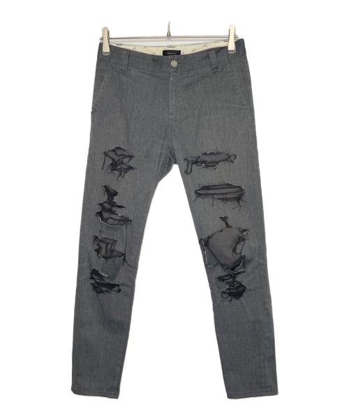 UNDERCOVER（アンダーカバー）UNDERCOVER (アンダーカバー) UNDERCOVER アンダーカバー 2015AW NO BORDER期 クラッシュ ストレッチ チノパンツ サイズ:1の古着・服飾アイテム