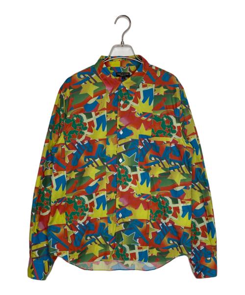 COMME des GARCONS HOMME PLUS（コムデギャルソンオムプリュス）COMME des GARCONS HOMME PLUS COMME des GARCONS HOMME PLUS コムデギャルソン オムプリュス 2001年秋冬 サイケ期 スター 総柄 長袖シャツ レッド×イエロー×ブルー サイズ:Lの古着・服飾アイテム