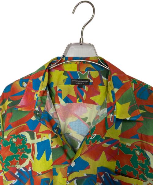 COMME des GARCONS HOMME PLUS（コムデギャルソンオムプリュス）COMME des GARCONS HOMME PLUS COMME des GARCONS HOMME PLUS コムデギャルソン オムプリュス 2001年秋冬 サイケ期 スター 総柄 長袖シャツ レッド×イエロー×ブルー サイズ:Lの古着・服飾アイテム