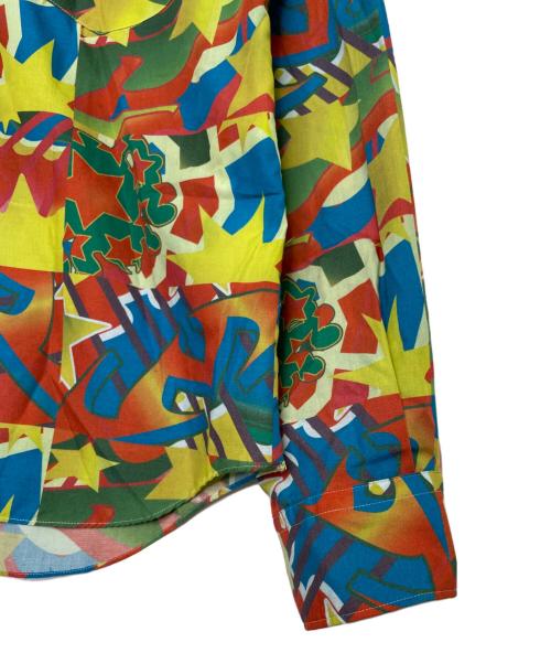 COMME des GARCONS HOMME PLUS（コムデギャルソンオムプリュス）COMME des GARCONS HOMME PLUS COMME des GARCONS HOMME PLUS コムデギャルソン オムプリュス 2001年秋冬 サイケ期 スター 総柄 長袖シャツ レッド×イエロー×ブルー サイズ:Lの古着・服飾アイテム