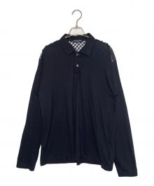 COMME des GARCONS HOMME（コムデギャルソン オム）の古着「COMME des GARCONS HOMME コムデギャルソン オム 2007年秋冬 ギンガムチェック切替 ポロ 長袖Tシャツ ネイビー」｜ネイビー