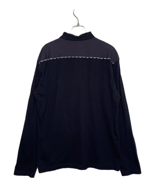COMME des GARCONS HOMME（コムデギャルソン オム）COMME des GARCONS HOMME (コムデギャルソン オム) COMME des GARCONS HOMME コムデギャルソン オム 2007年秋冬 ギンガムチェック切替 ポロ 長袖Tシャツ ネイビー ネイビー サイズ:Mの古着・服飾アイテム