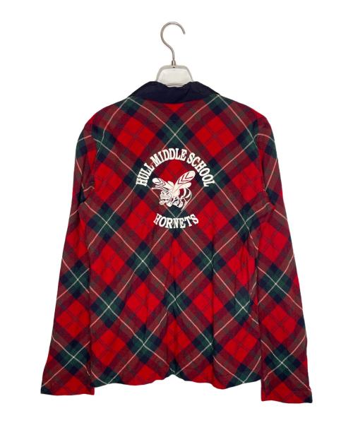 JUNYA WATANABE COMME des GARCONS MAN（ジュンヤ ワタナベ コム デ ギャルソン マン）JUNYA WATANABE COMME des GARCONS MAN ジュンヤ ワタナベ コム デ ギャルソン マン 2002AW HULL MIDDLE SCHOOL HORNETS チェック柄 ウール 長袖シャツ カットソーの古着・服飾アイテム
