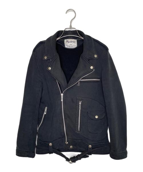 hysterics（ヒステリックス）hysterics (ヒステリックス) hysterics ヒステリックス 2004 AC/DC コラボ  スウェット ダブルライダースジャケット ブラック サイズ:FREEの古着・服飾アイテム