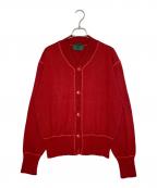 JUNIOR GAULTIERジュニアゴルチエ）の古着「JUNIOR GAULTIER ジュニアゴルチエ ウール混 クロスマークボタン カーディガン レッド」｜レッド
