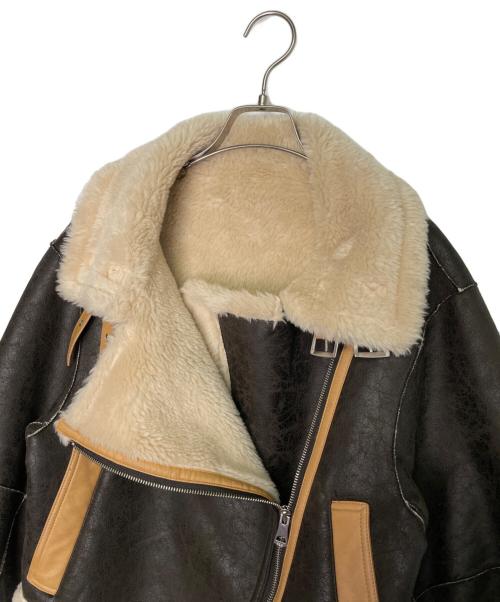 SLY（スライ）SLY (スライ) SLY スライ VINTAGE CRACK SHORT B-3 ボアジャケット ムートンジャケット ブラウン サイズ:FREEの古着・服飾アイテム