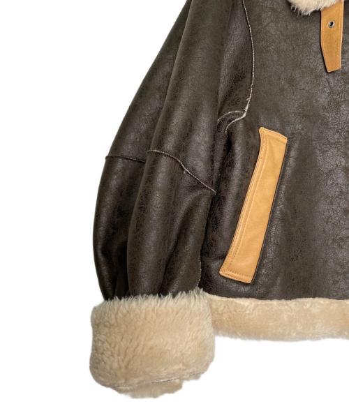 SLY（スライ）SLY (スライ) SLY スライ VINTAGE CRACK SHORT B-3 ボアジャケット ムートンジャケット ブラウン サイズ:FREEの古着・服飾アイテム