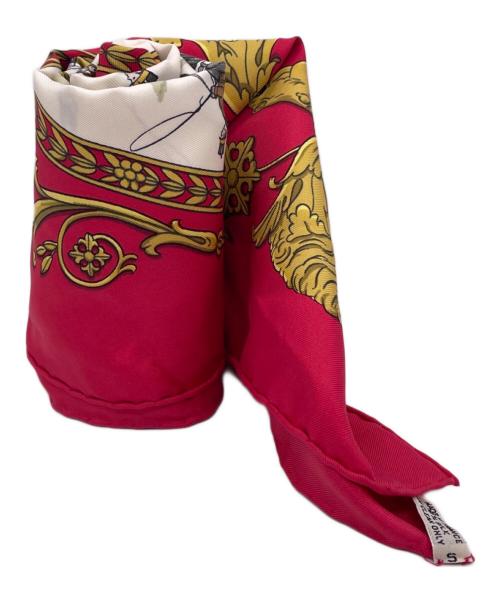 HERMES（エルメス）HERMES HERMES エルメス カレ90 LA PROMENADE DE LONGCHAMPS ロンシャンへの散歩 馬車 シルク100 スカーフ Philippe Ledoux フィリップ ルドゥー レッド×ホワイト サイズ:Sの古着・服飾アイテム