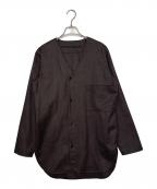 My Beautiful Landletマイビューティフルランドレット）の古着「Ray Store My Beautiful Landlet マイビューティフルランドレット WOOL SERGE CARDIGAN ウールサージ カーディガン フランネル オーストラリアンウール」｜ブラウン