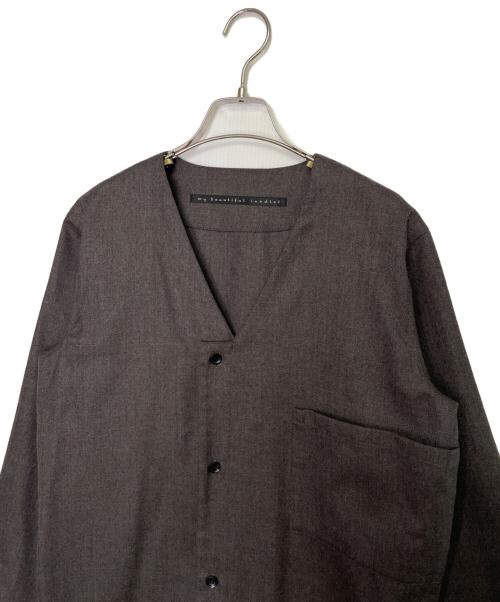 My Beautiful Landlet（マイビューティフルランドレット）Ray Store My Beautiful Landlet マイビューティフルランドレット WOOL SERGE CARDIGAN ウールサージ カーディガン フランネル オーストラリアンウール ブラウンの古着・服飾アイテム