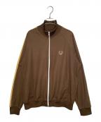 FRED PERRYフレッドペリー）の古着「FRED PERRY フレッドペリー 80's 80年代 月桂樹 ポルトガル製 TWIN TAPE TRACK JACKET ツインテープ トラックジャケット ジャージ ブラウン」｜ブラウン