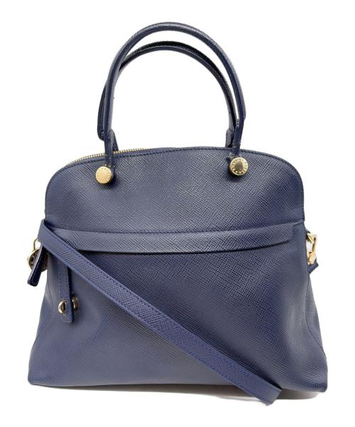 FURLA（フルラ）FURLA (フルラ) トートバッグ ブルー×ゴールドの古着・服飾アイテム