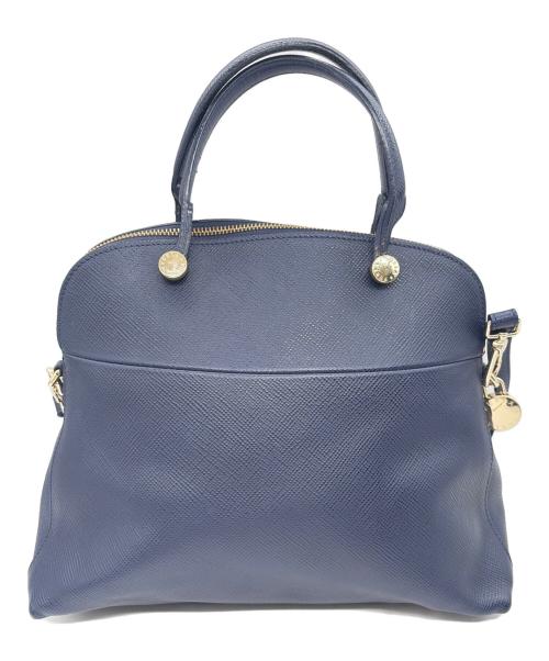 FURLA（フルラ）FURLA (フルラ) トートバッグ ブルー×ゴールドの古着・服飾アイテム