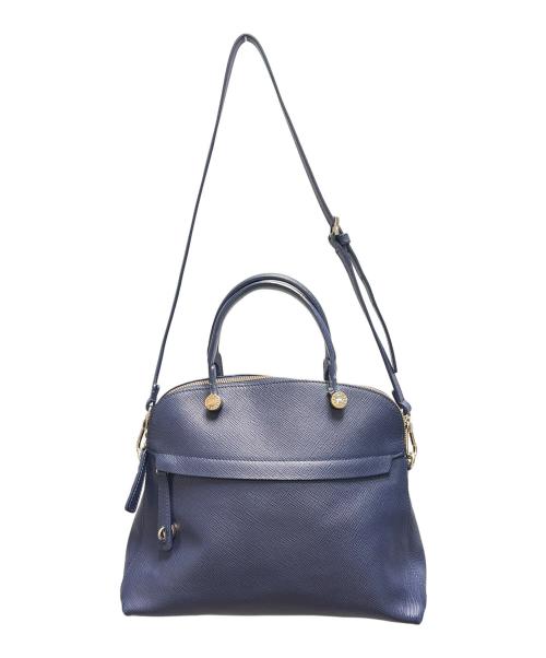 FURLA（フルラ）FURLA (フルラ) トートバッグ ブルー×ゴールドの古着・服飾アイテム
