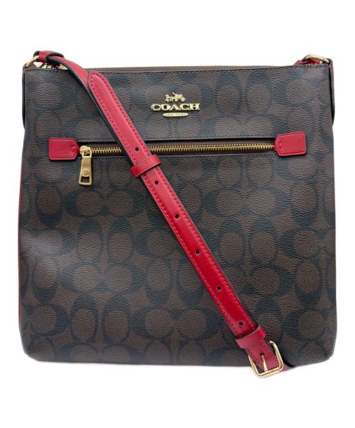 COACH（コーチ）COACH (コーチ) ショルダーバッグ ブラウン×レッドの古着・服飾アイテム