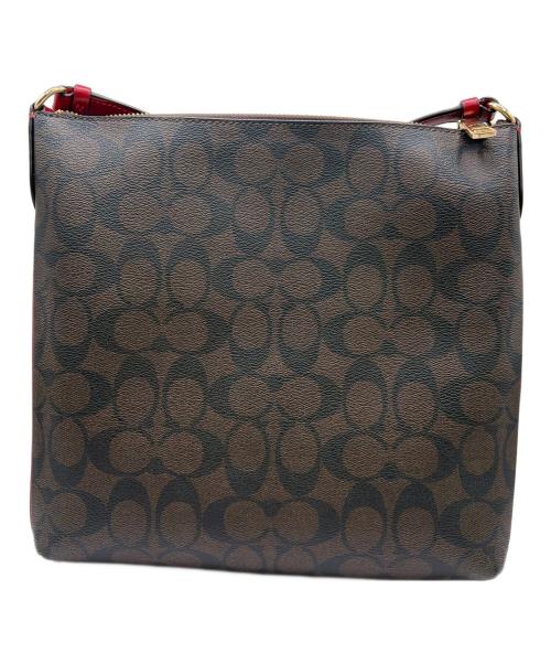 COACH（コーチ）COACH (コーチ) ショルダーバッグ ブラウン×レッドの古着・服飾アイテム