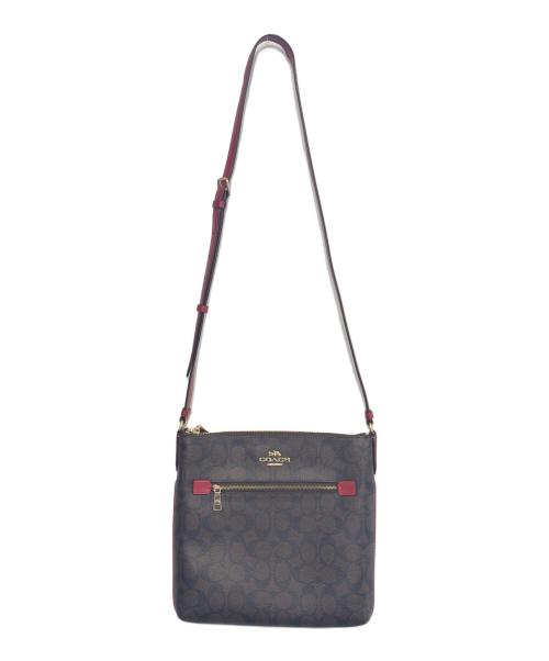 COACH（コーチ）COACH (コーチ) ショルダーバッグ ブラウン×レッドの古着・服飾アイテム