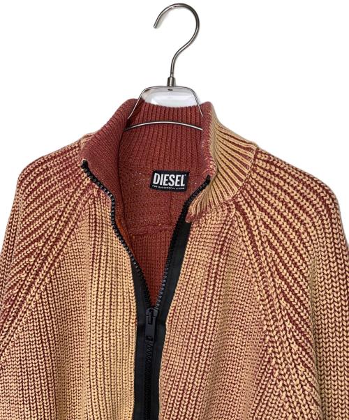 DIESEL（ディーゼル）DIESEL (ディーゼル) DIESEL ディーゼル K-MADISON ドライバーズニットジャケット ドライバーズセーター  ブラウン サイズ:XL 未使用品の古着・服飾アイテム