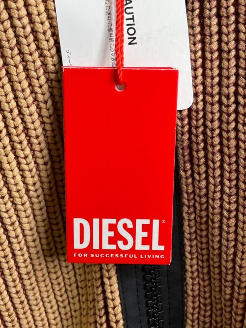DIESEL（ディーゼル）DIESEL (ディーゼル) DIESEL ディーゼル K-MADISON ドライバーズニットジャケット ドライバーズセーター  ブラウン サイズ:XL 未使用品の古着・服飾アイテム