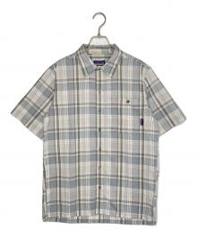 Patagonia（パタゴニア）の古着「Patagonia パタゴニア Puckerware Shirt パッカーウェアシャツ シアサッカー チェック 半袖シャツ フェザーグレー ブルー」｜グレー