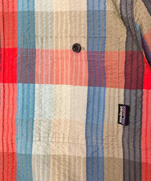 Patagonia（パタゴニア）Patagonia (パタゴニア) Patagonia パタゴニア Puckerware Shirt パッカーウェアシャツ シアサッカー チェック 半袖シャツ ブルー レッド ブルー×レッド サイズ:Sの古着・服飾アイテム