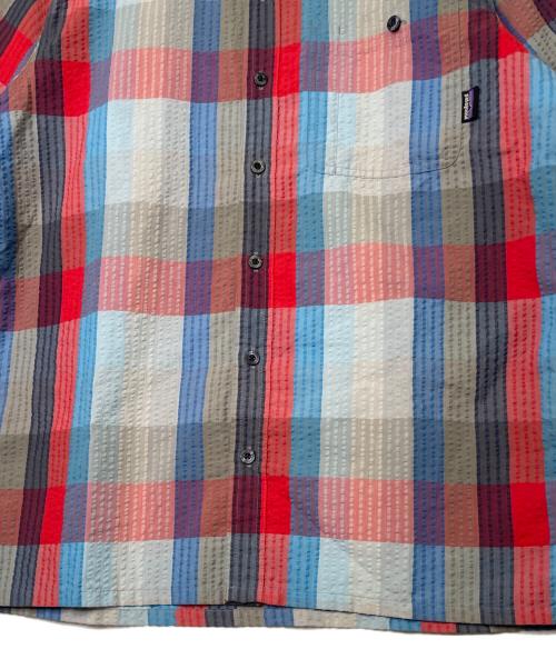 Patagonia（パタゴニア）Patagonia (パタゴニア) Patagonia パタゴニア Puckerware Shirt パッカーウェアシャツ シアサッカー チェック 半袖シャツ ブルー レッド ブルー×レッド サイズ:Sの古着・服飾アイテム