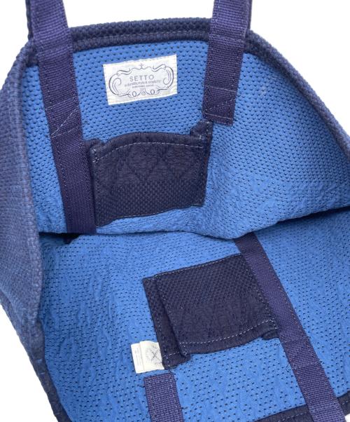 SETTO（セット）SETTO (セット) SETTO セット ジャパンブルー 倉敷 刺し子ダイヤ柄 インディゴ トートバッグ ネイビーの古着・服飾アイテム