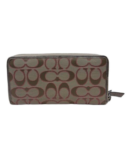 COACH（コーチ）COACH (コーチ) 長財布 グレー×ピンクの古着・服飾アイテム
