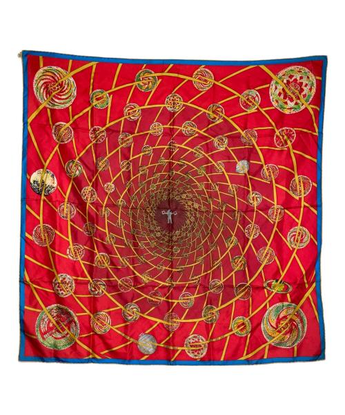 HERMES（エルメス）HERMES (エルメス) HERMES エルメス 創業150周年 カレ90 Les Feux de l'Espace 宇宙の花火 シルク100 スカーフ Michel Duchene ミッシェル デュシェーヌ レッド サイズ:不明の古着・服飾アイテム