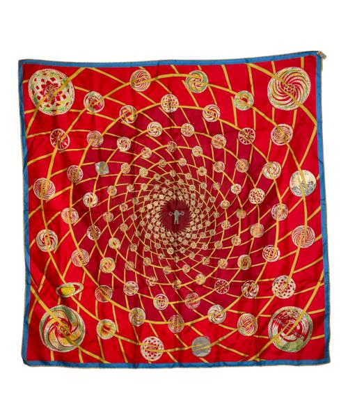 HERMES（エルメス）HERMES (エルメス) HERMES エルメス 創業150周年 カレ90 Les Feux de l'Espace 宇宙の花火 シルク100 スカーフ Michel Duchene ミッシェル デュシェーヌ レッド サイズ:不明の古着・服飾アイテム