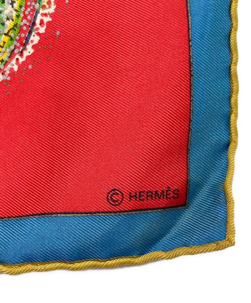 HERMES（エルメス）HERMES (エルメス) HERMES エルメス 創業150周年 カレ90 Les Feux de l'Espace 宇宙の花火 シルク100 スカーフ Michel Duchene ミッシェル デュシェーヌ レッド サイズ:不明の古着・服飾アイテム