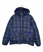 PS Paul SmithＰＳポールスミス）の古着「PS Paul Smith ＰＳポールスミス ブランケットチェック ダウンジャケット」｜ブルー×ブラック