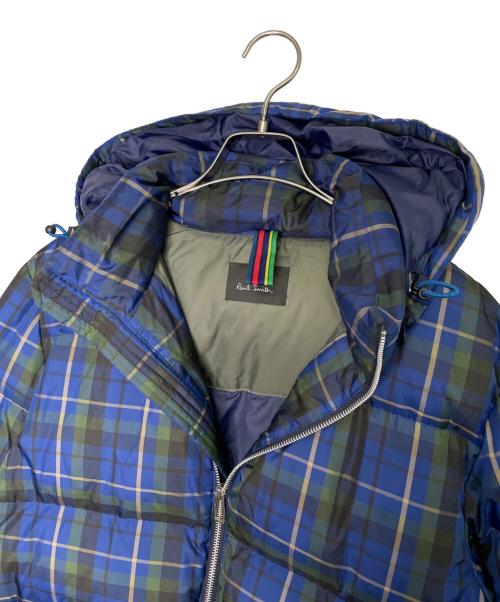 PS Paul Smith（ＰＳポールスミス）PS Paul Smith (ＰＳポールスミス) PS Paul Smith ＰＳポールスミス ブランケットチェック ダウンジャケット ブルー×ブラック サイズ:Lの古着・服飾アイテム