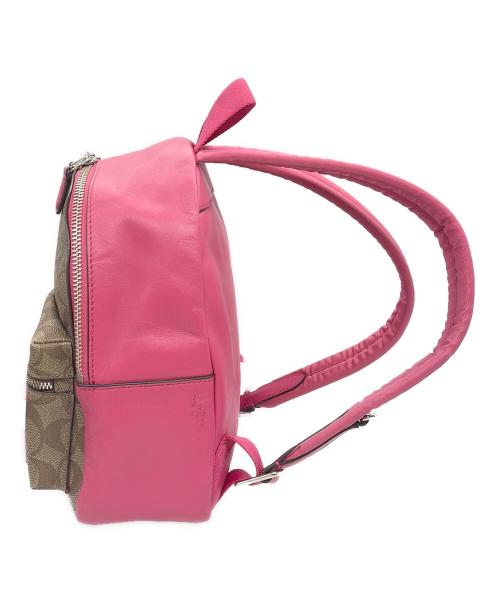 COACH（コーチ）COACH (コーチ) リュック ブラウン×ピンクの古着・服飾アイテム