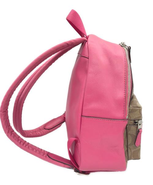 COACH（コーチ）COACH (コーチ) リュック ブラウン×ピンクの古着・服飾アイテム