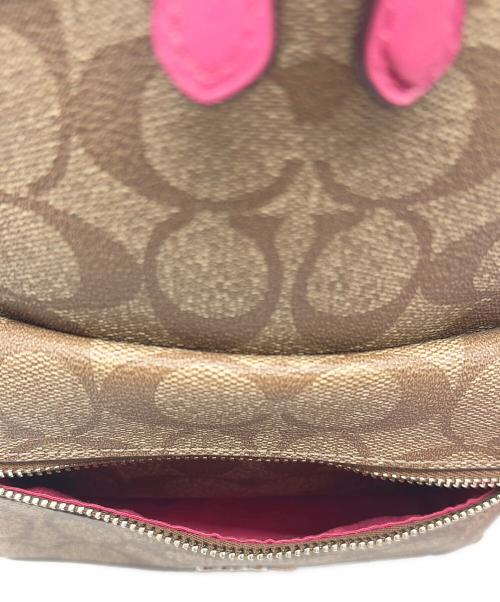 COACH（コーチ）COACH (コーチ) リュック ブラウン×ピンクの古着・服飾アイテム