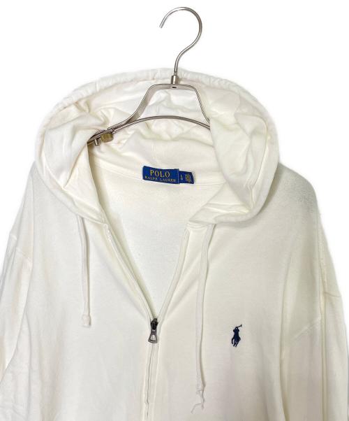 POLO RALPH LAUREN（ポロ・ラルフローレン）POLO RALPH LAUREN (ポロ・ラルフローレン) POLO RALPH LAUREN ポロ ラルフローレン ポニー刺繍 ジップパーカー ホワイト ホワイト サイズ:Lの古着・服飾アイテム