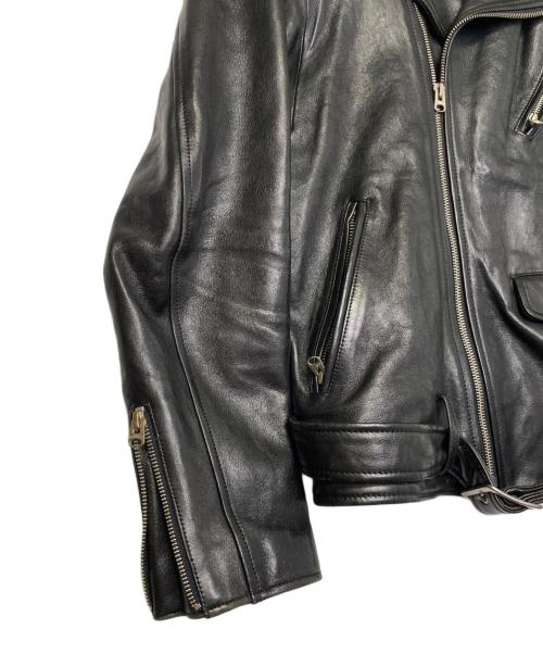 beautiful people（ビューティフルピープル）beautiful people beautiful people ビューティフルピープル VINTAGE LEATHER RIDERS JACKET ヴィンテージレザー ライダースジャケット ダブルライダース  ブラック サイズ:190の古着・服飾アイテム