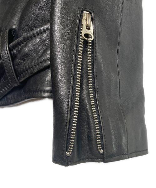 beautiful people（ビューティフルピープル）beautiful people beautiful people ビューティフルピープル VINTAGE LEATHER RIDERS JACKET ヴィンテージレザー ライダースジャケット ダブルライダース  ブラック サイズ:190の古着・服飾アイテム