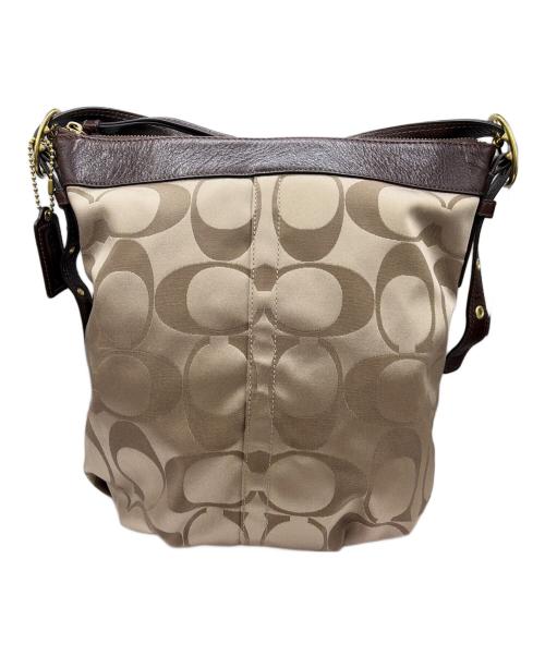 COACH（コーチ）COACH (コーチ) ショルダーバッグ ベージュ×ブラウンの古着・服飾アイテム