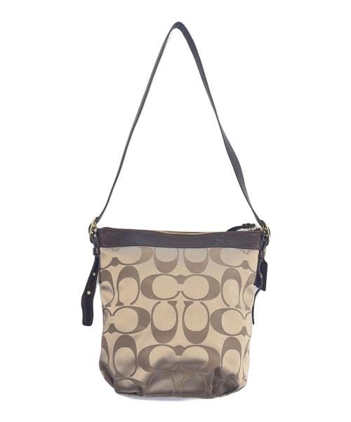 COACH（コーチ）COACH (コーチ) ショルダーバッグ ベージュ×ブラウンの古着・服飾アイテム