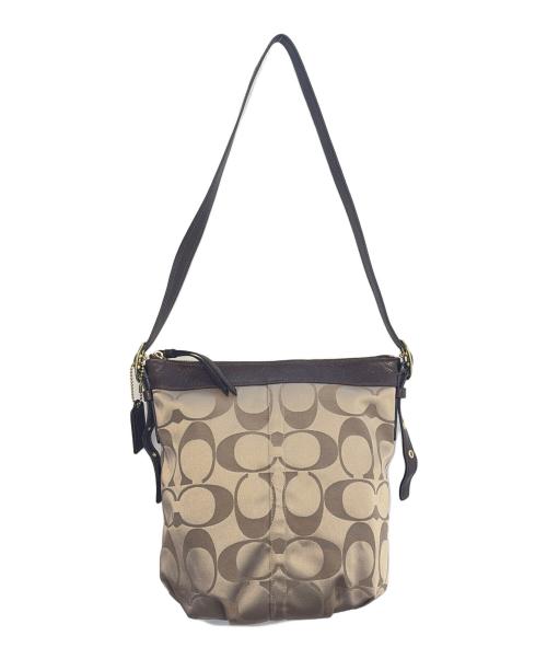COACH（コーチ）COACH (コーチ) ショルダーバッグ ベージュ×ブラウンの古着・服飾アイテム