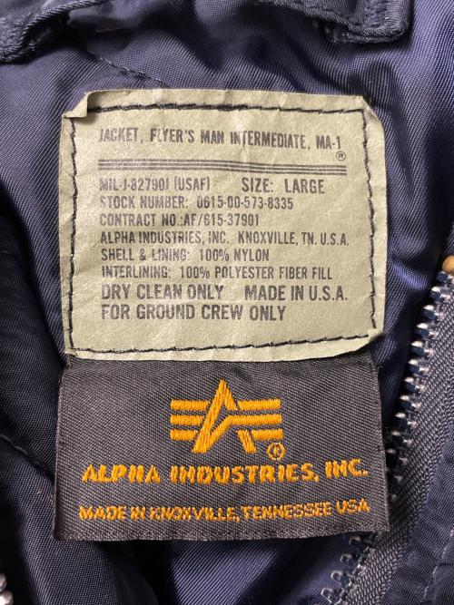 ALPHA INDUSTRIES（アルファインダストリーズ）ALPHA INDUSTRIES ALPHA INDUSTRIES アルファインダストリーズ レプリカ 民間品 MA-1 ボンバージャケット フライトジャケット '97 Excellent Driver PEPSI サイズ:LARGEの古着・服飾アイテム