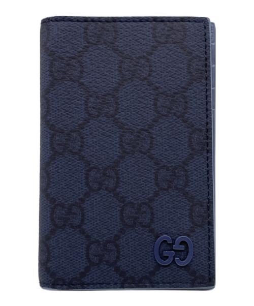 GUCCI（グッチ）GUCCI (グッチ) GUCCI グッチ CG パスポートケース インテリア ブルー ネイビー×ブルーの古着・服飾アイテム